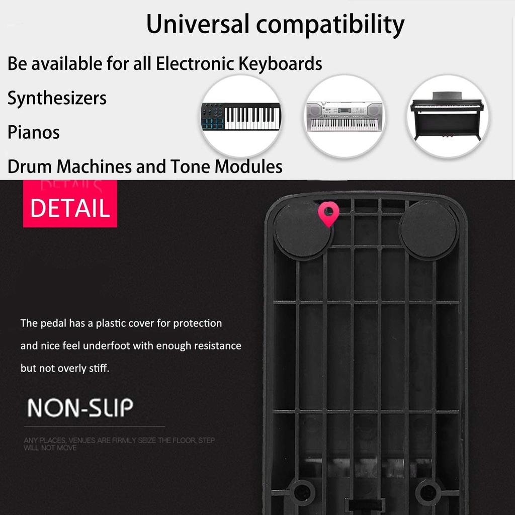 Pmkvgdy Universal Sustain Pedal Non-Slip Durable Keyboard MIDI Synthesizer Piano