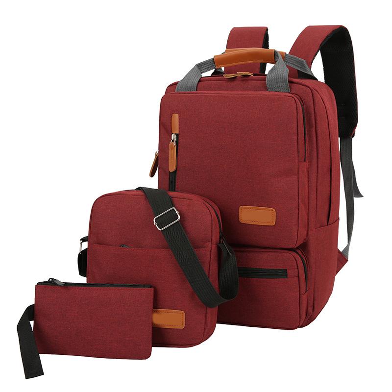2025 Unisex Fashion Backpack: Student School Bag & Travel Laptop Three-Piece Set Size