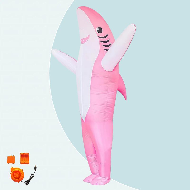 Inflatable Shark Mascot Costume for Halloween Party Performance One Size