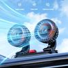 Car Fan USB/12V/24V Double-head Adjustable 360° Car Electric Fan Silent 2-speed Multi-functional Temporary Parking Card Car Fan