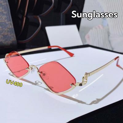 Ultra Light Luxury Metal Half Frame Diamond Sunglasses Unisex UV400 Protection for Driving Cycling Travel
