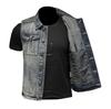 Cross-border European and American Retro Distressed Denim Vest Men's Plus Size Simple Sleeveless Slim Denim Vest MJ5171