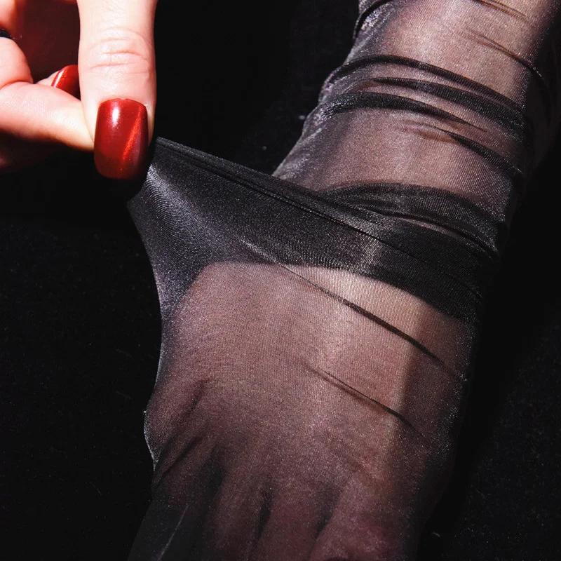 Sexy Aurora Women 1D Ultra Thin Stockings Shiny Magical Lace Top Female Elastic Stocking Non-Slip Silicone Hosiery Club Dance