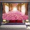 Pink Romantic Cherry Blossom Pattern Tapestry Office Living Room Tapestry Home Wall Decoration Tapestry