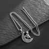 Stainless Steel Moon Elf Pendant Necklace for Men and Women Fashion Popular Lucky Amulet Jewelry Gift