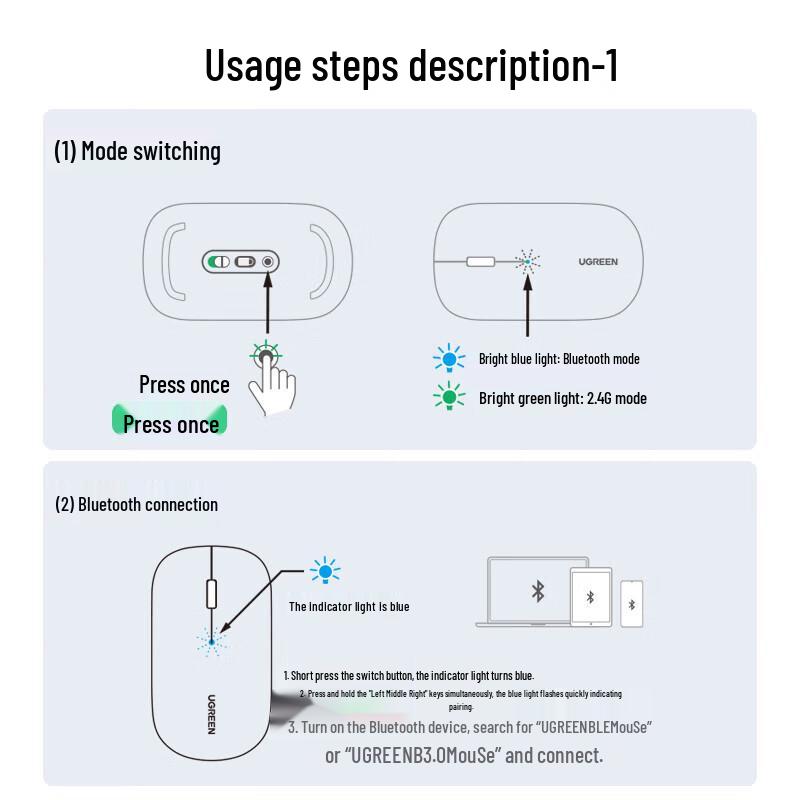 Ugreen Wireless Bluetooth Dual Mode Mouse