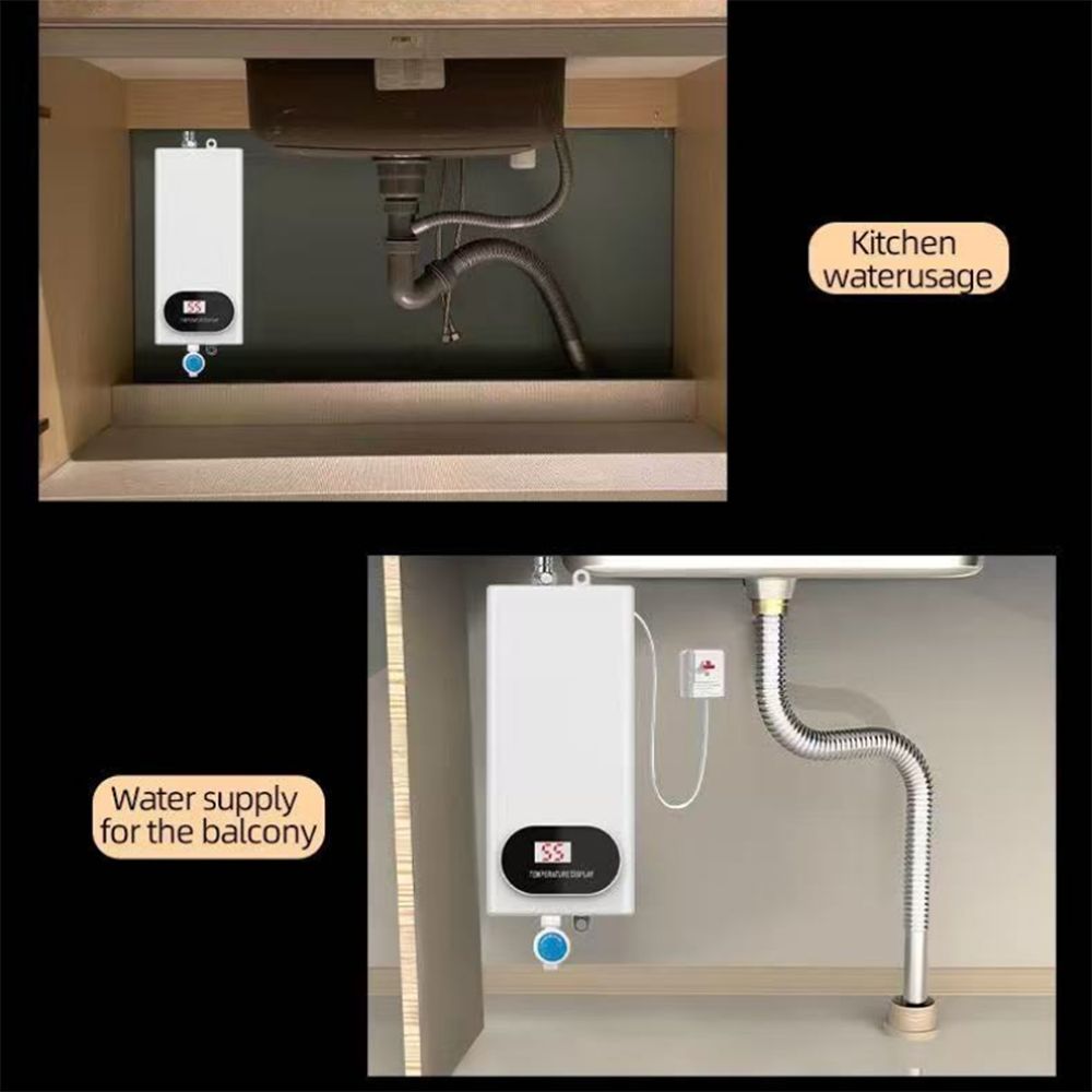 Digital Display Electric Water Heater Set Tankless Water Heater  Shower Heating
