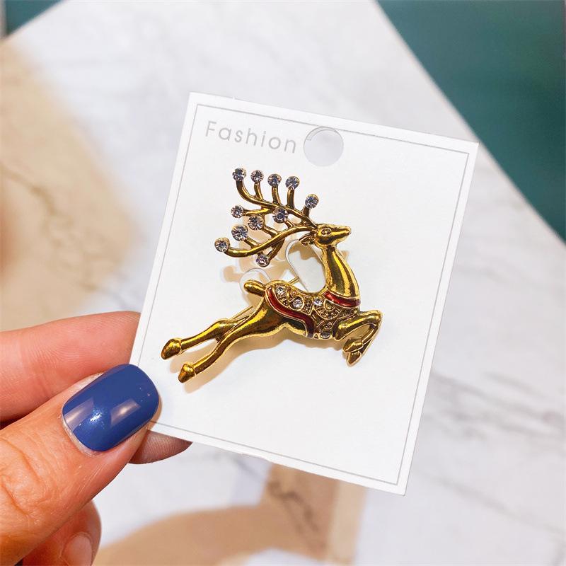 Yimu Alloy Christmas Brooch - Santa Claus & Tree Ornament Corsage