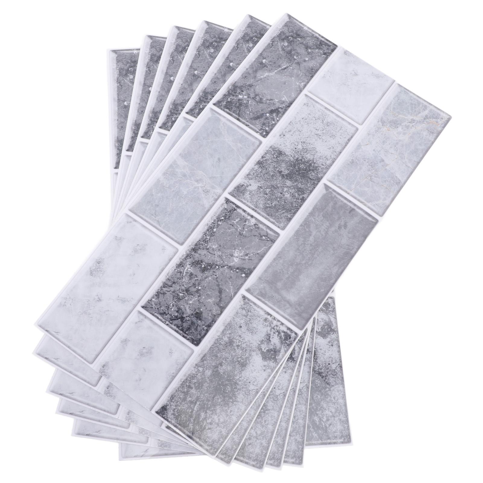 

6 Sheet Peel and Stick Tile Backsplash Waterproof Anti Oil Self Adhesive Tile Sticker for Kitchen Dining Room Bedroom