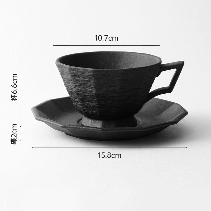 Simplicity Stone Patterned Ceramic Mug and Dish Set Creative Office Latte Coffee Mug Milk Mug Household Water Cup Tea Cup