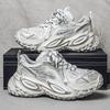 Mens Chunky Sneaker Designer Tire Sole Sport Shoes Fashion Casual Leather Fabric Height Increased Platform Shoes Plus Size 45 46