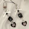 Versatile Alloy Heart Bowknot Phone Strap Keychain Hanging Ornament Charm Y2K Inspired Jewelry For Daily Use