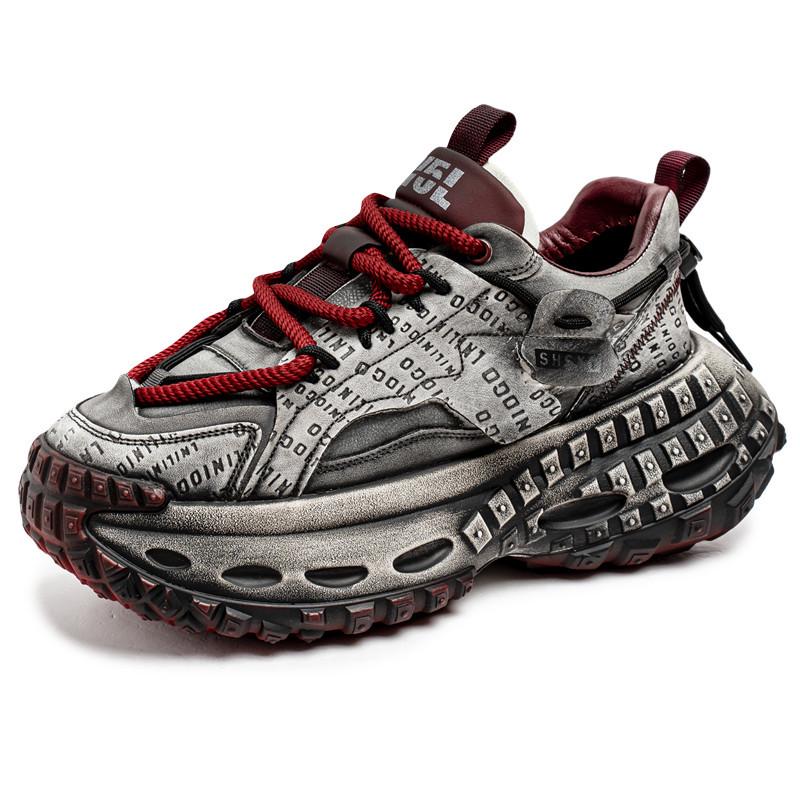 Men's Fashionable Thick-Soled Casual Sneakers - Autumn/Winter Height-Increasing Low-Top Sports Shoes