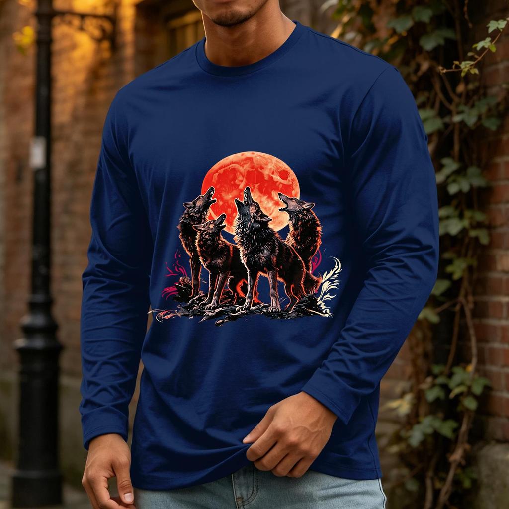 Men's Halloween Long Sleeve Neck Casual Shirt