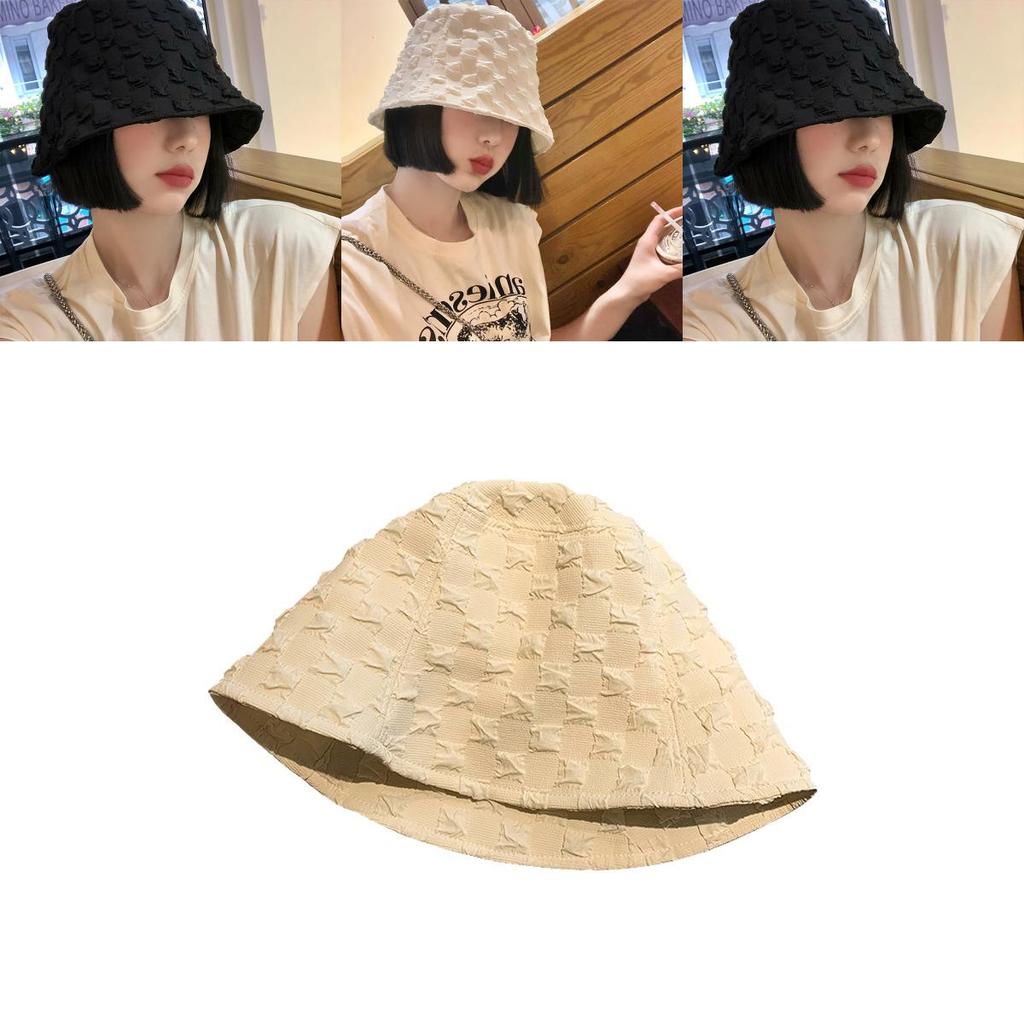 Elegant Uv Protection Fisherman Hat Womens Large Head Summer Vacation Hat