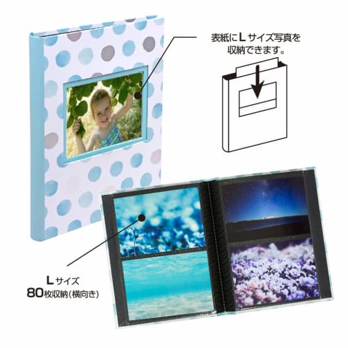 Nakabayashi Album z okienkiem Rozmiar L 2 warstwy Mieści 80 sztuk Niebieski A-FTPW-L-206-B