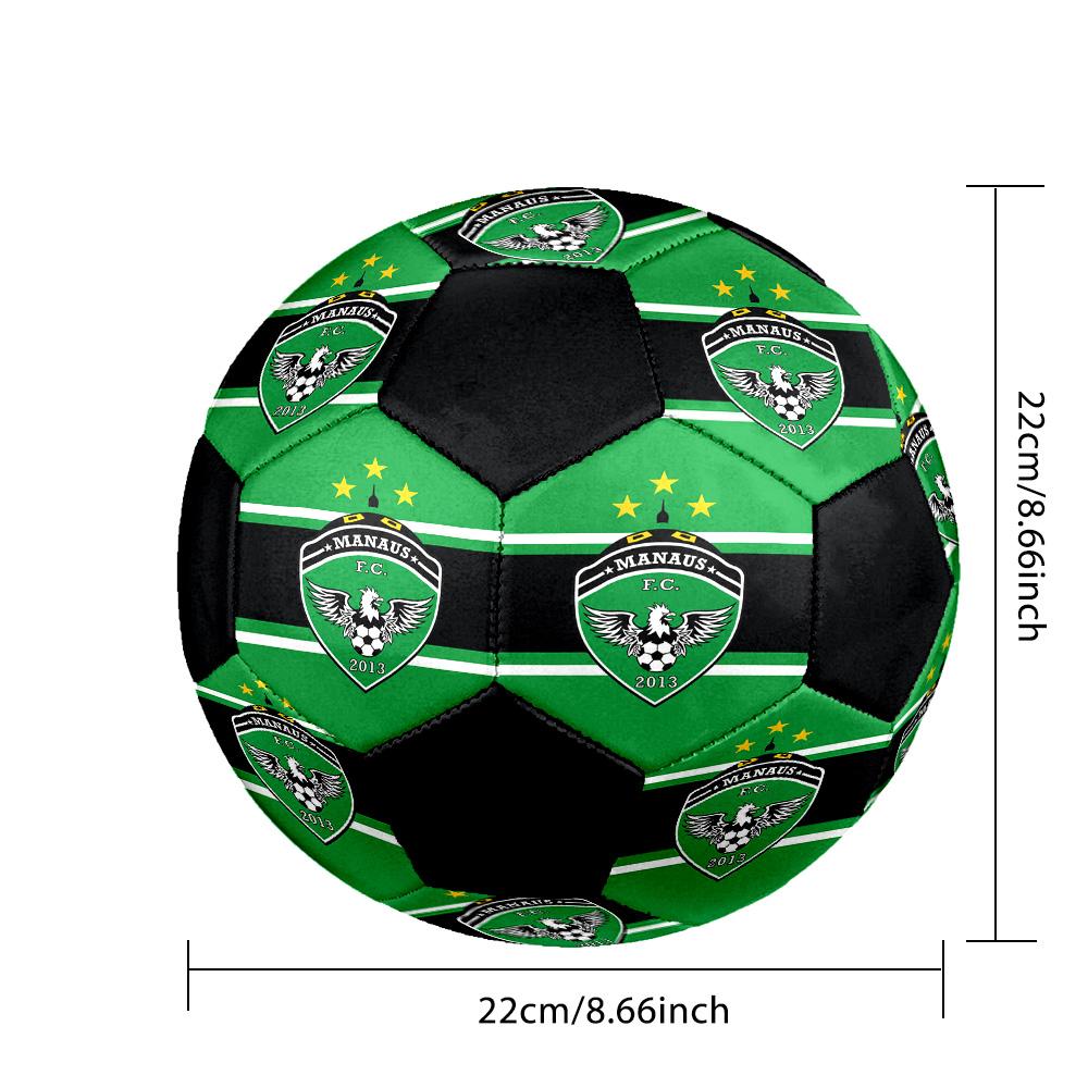 Manaus FC Indoor Soccer Ball Colorful All Ages Size 5 Machine Stitched PVC Competition Ready Durable High-Bounce