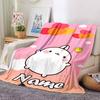 Customiz Name Personality Molang  Blanket Soft &Warm Sofa Office Bed Travel Lunch Break Blanket, Gift Suitable All Seasons