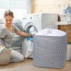 100l Large Collapsible Laundry Baskets With Handles Grey Drawstring Laundry