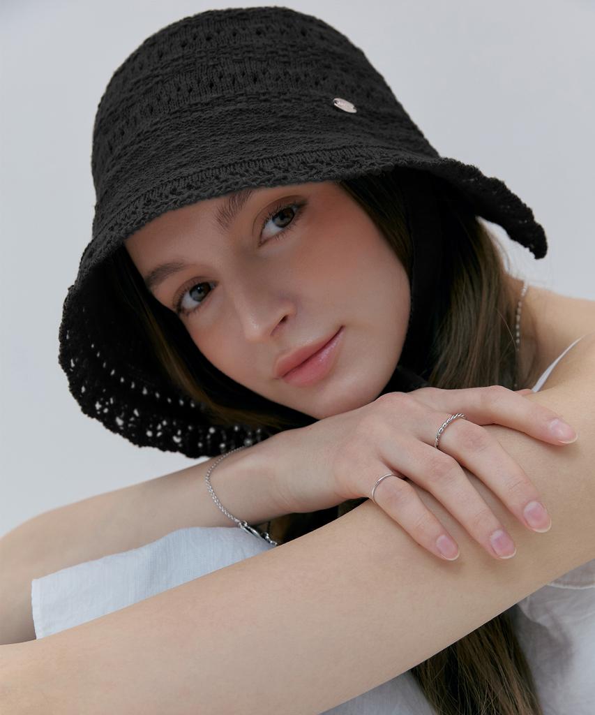 Mineti Crochet Lace Knit Bonnet Hat F 10826 Cmt