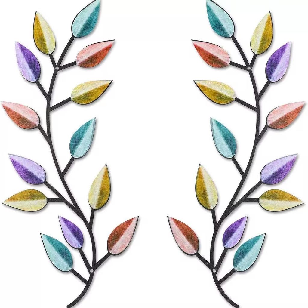 2 Pezzi Decorazione Murale Foglia d'Albero in Metallo Ramo d'Olivo Foglia Arte Murale Soggiorno, Corridoio Decorazione Murale Decorazione Esterna