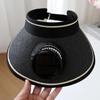Wide Brim Sun Hat With Built-In Fan Summer Cap Outdoor Straw Visor Hat With Solar/Usb Powered Fan For Camping Fishing Hiking