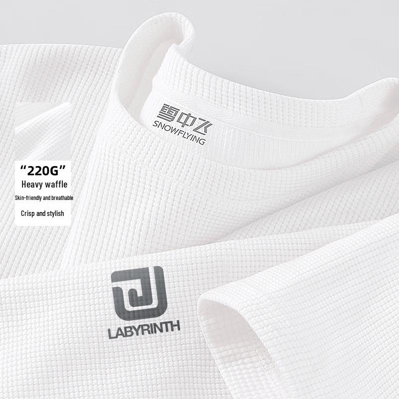 XueZhongFei Men s Waffle Knit Short-Sleeve T-Shirt XL