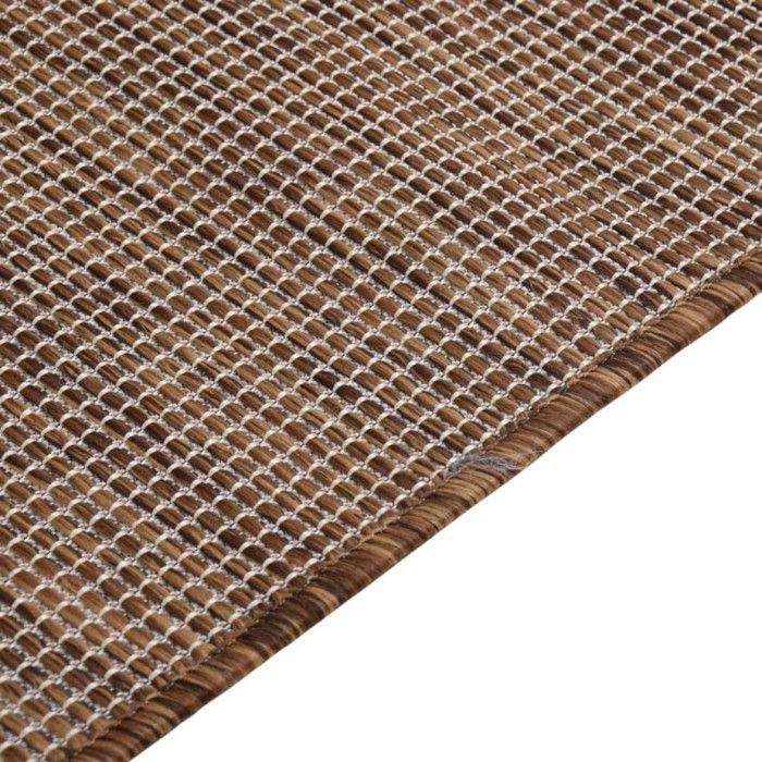 VidaXL Tapis à tissage plat d'extérieur 160x230 cm Marron