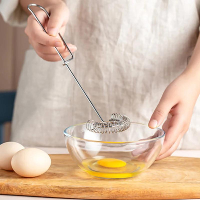 Portable Spring Egg Stirrer Beater Manual Coil Whisk Coffeemilk Blender Whisking one size