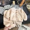 Kids Winter Warm Fleece Pajama Set Long Sleeve Top Pants Soft Thick Sleepwear Boys Girls 3-8 Years