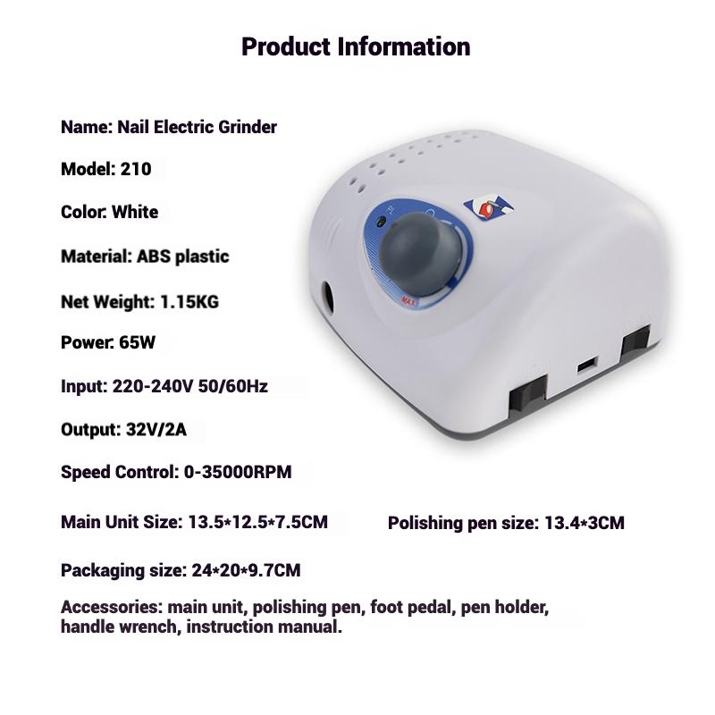 Strong-201 Professional Nail Polisher/adjustable Speed/nail Polishing/carving/manicure Electric Polisher