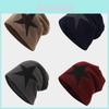 Knit Hat Men Winter Beanie With Fleece Lining For Outdoor Casual Warmth