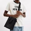 Coach Dylan 21 Metal Logo Adjustable Detachable Shoulder Strap Zipper Closure Leather Shoulder Tote Bag Small Women Handbags Black CT910-QBBK