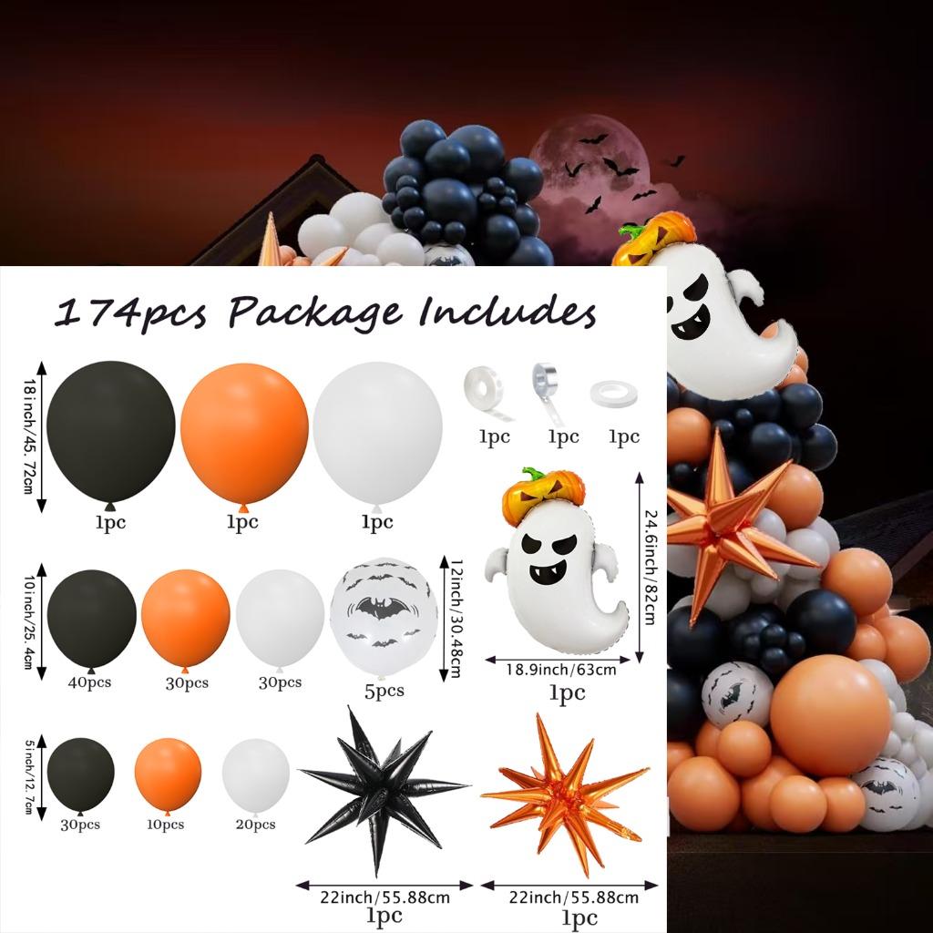 

174 Pieces Halloween Balloon Arch Set for Halloween Party Large Party Festive Party Decoration Birthday Ceremony Etc Other