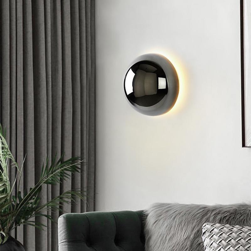 Nordic LED Wall Lamp For Living Room Study Lighting Modern Simple Corridor Solar Eclipse 85-265V Bedroom Bedside Wall Lights