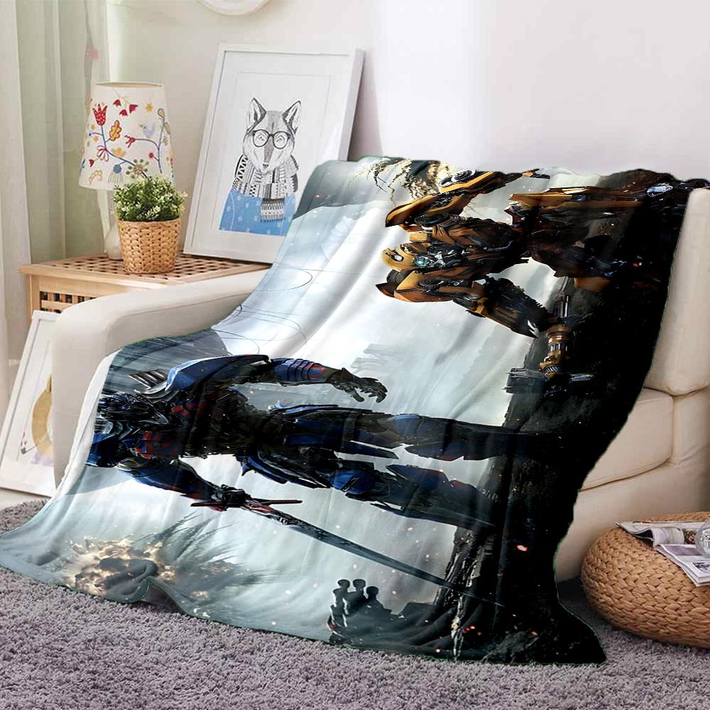 1Pc Transformers Cybertronian Warriors Flannel Fleece Blanket Soft Warm Throw Blanket for Sofa Bed Couch Home Decor Lightweight Travel Nap Blanket Xma