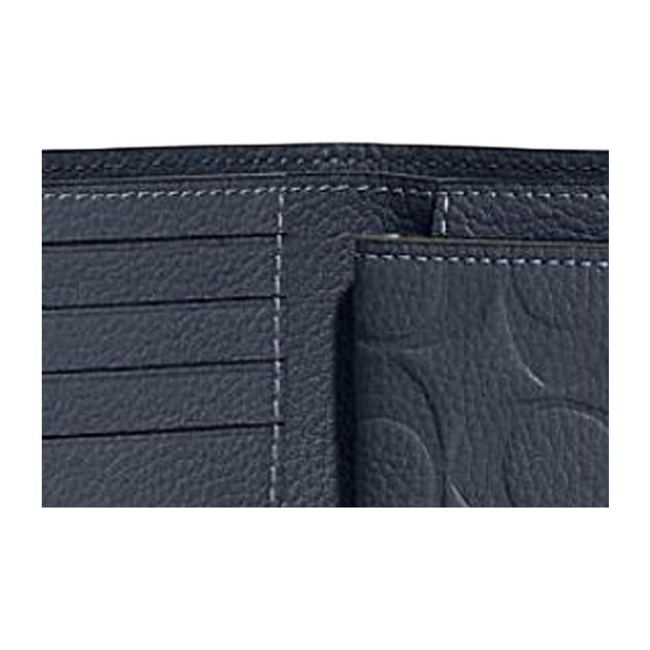 Coach 3 In 1 Wallet With Logo Embossed Leather Card Holder Women Wallets Dark-Blue C1231-DDE