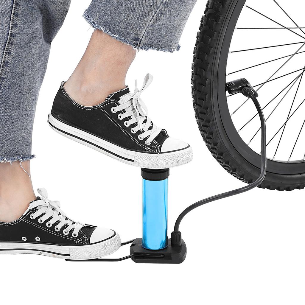 Mini Fahrradpumpe Tragbare Fahrrad Motorrad Fußpumpe Aluminiumlegierung (blau)