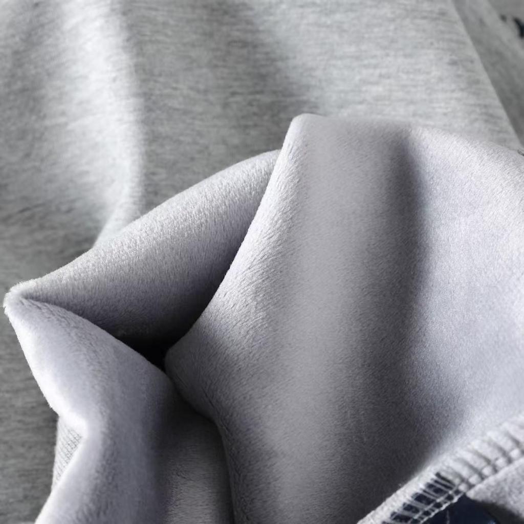 Tommy Men's Embroidered Sweatshirt: Casual, Plain, Plus Velvet Thick Round Neck Pullover