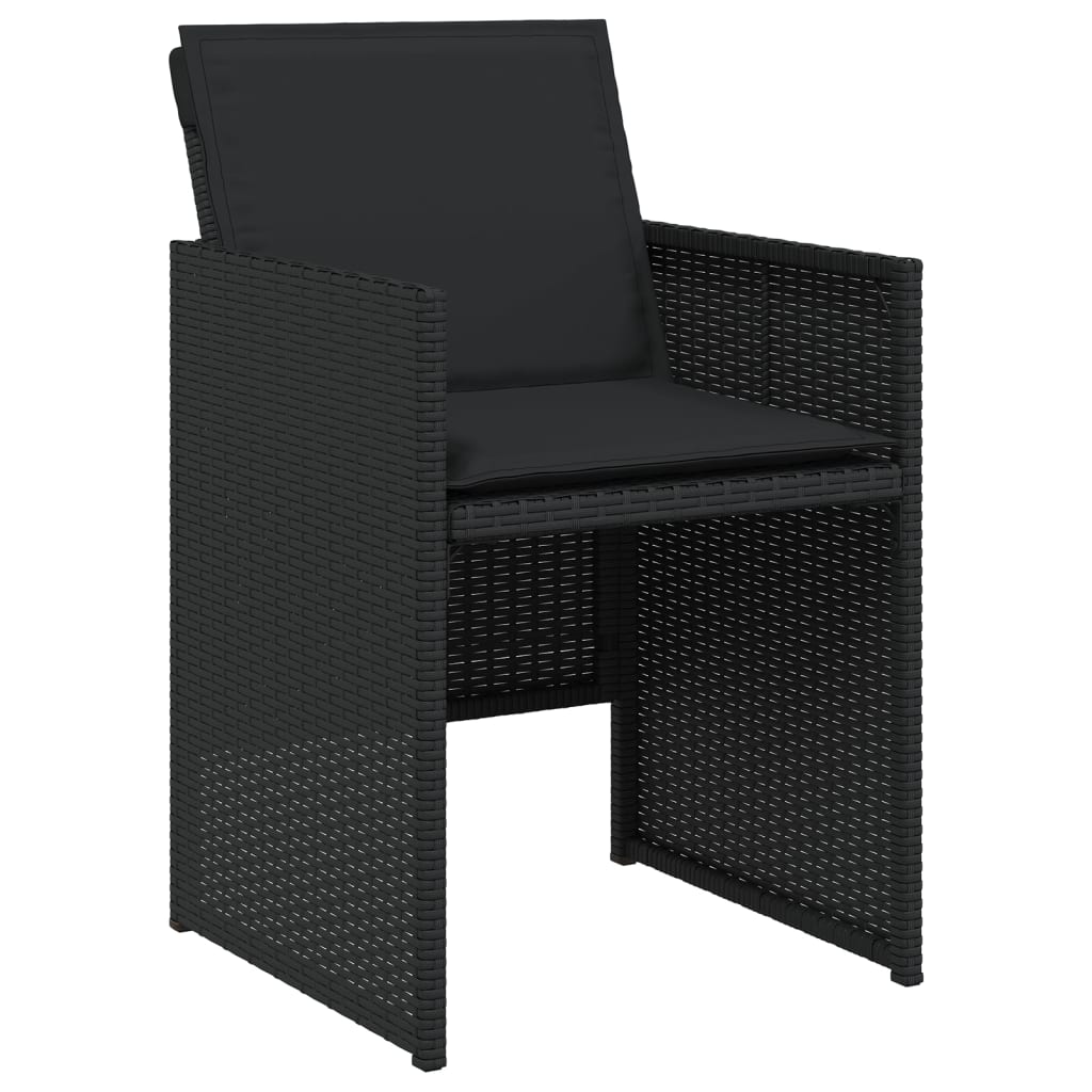 Vidaxl 13-Cz. Garden Furniture Set, Cushions, Black, Rattan PE