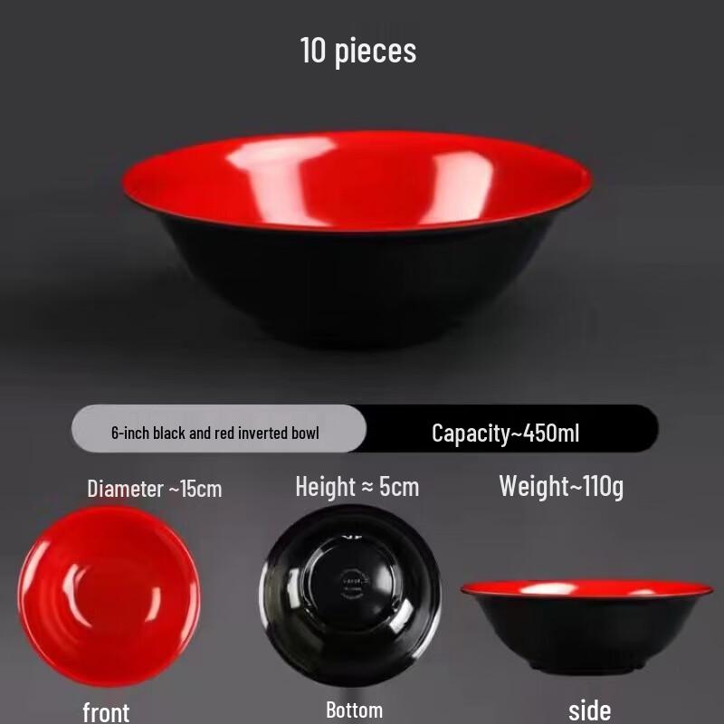 Melamine Commercial Deep Snack Bowls (10-Pack)