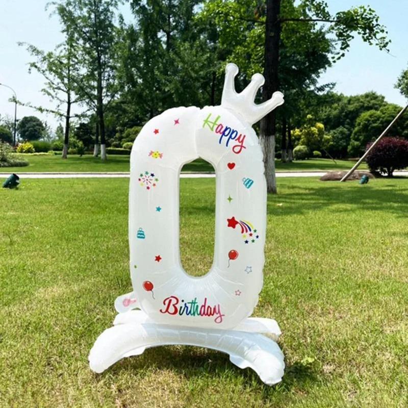 NEW 32Inches Birthday Anniversary Balloons Year Column Party Crown Number Arrival First Merry Girl Banquet Shower Ins Baby