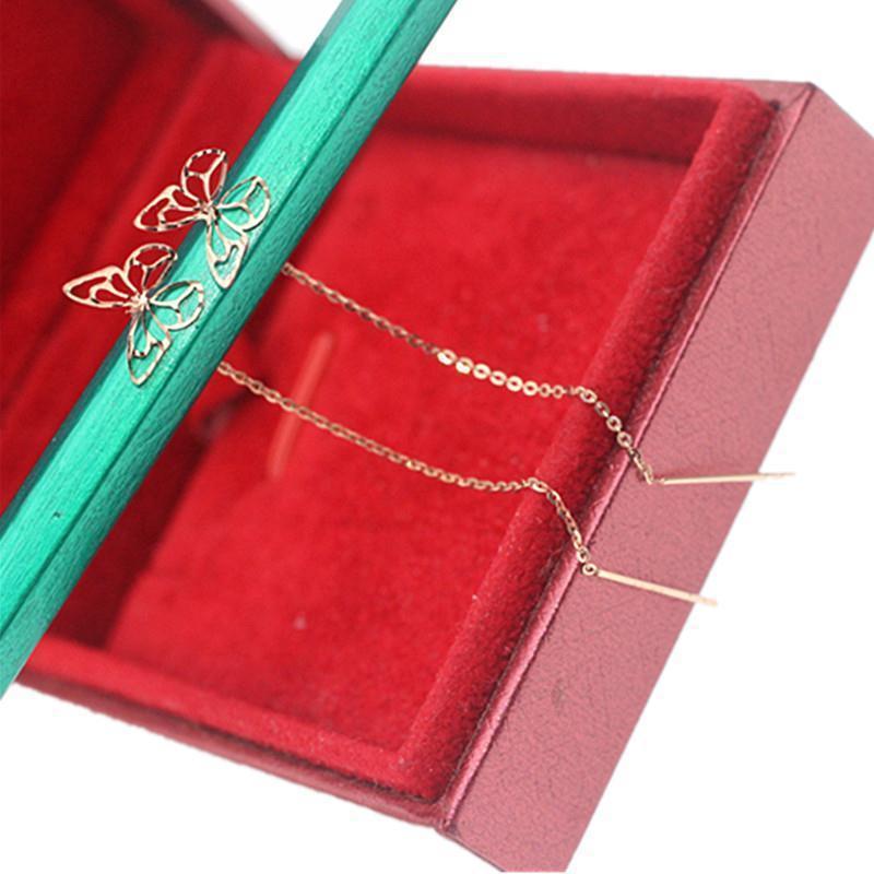 

Exquisite Purple Gold-Plated Rose Gold Hollow Butterfly Simple Fashion Light Luxury High-End Style Temperament Korean Version Color Gold Earphone