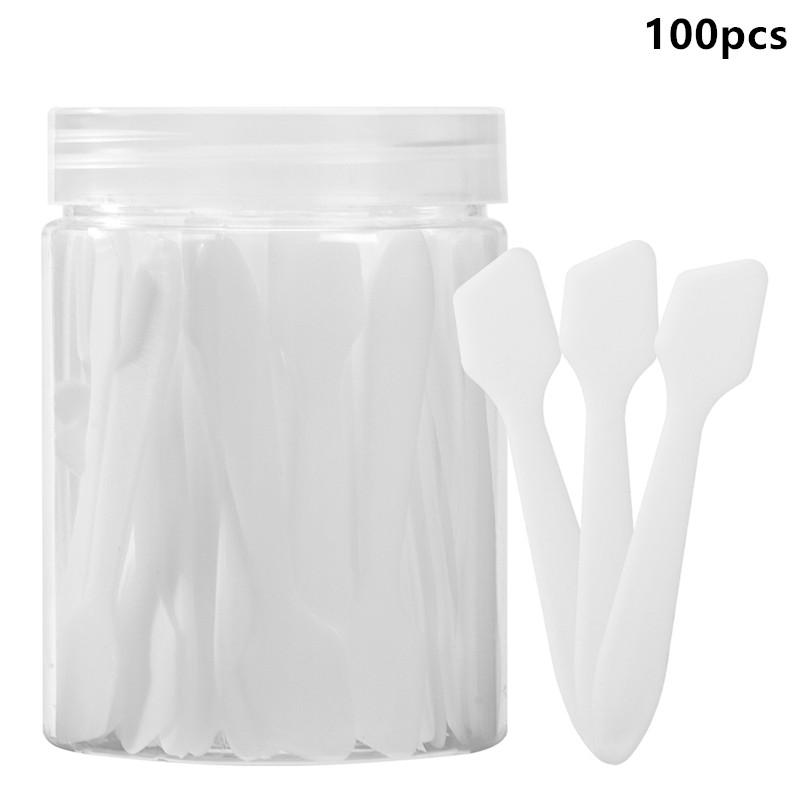 50/100Pcs Cosmetic Spatulas Scoop Face Cream Mask Mud Mixing Plastic Spoon Beauty DIY Tools Eyes Facial Makeup Applicator
