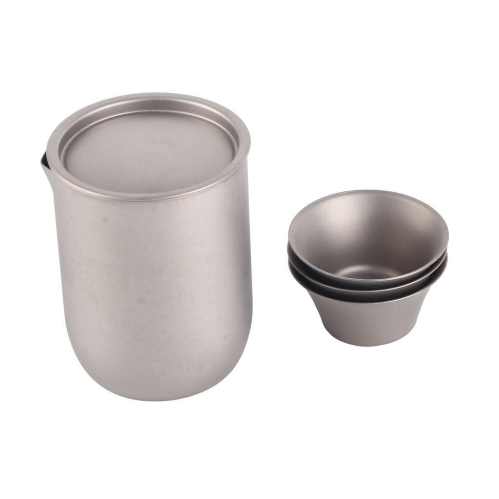 Titanium Double Walled Tea Cups with Removable Filter Cover Cap Outdoor Camping Portable Tea Maker