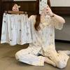 Salt Style Dachshund Dog Pajamas Women'S Summer Short-Sleeved Cartoon Wrinkled Cloth Loungewear Three-Piece Set