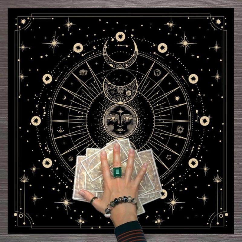 50x50/60x60/75x75cm Tarot Tablecloth Mat Geometric Divinations Table Cloth Board Game Oracles Card Pad Rune Support Mat