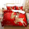 3D Christmas Duvet Cover Set Red Colour Merry Christmas Theme Tree Gift Pattern For Kids Teens Adult Bedding Set King Queen Size