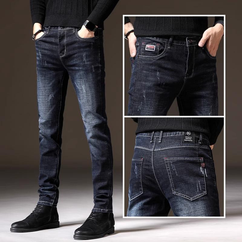 Spring And Autumn Winter New Men'S Regular Jeans Slimming Straight Stretch Business Versatile Long Pants