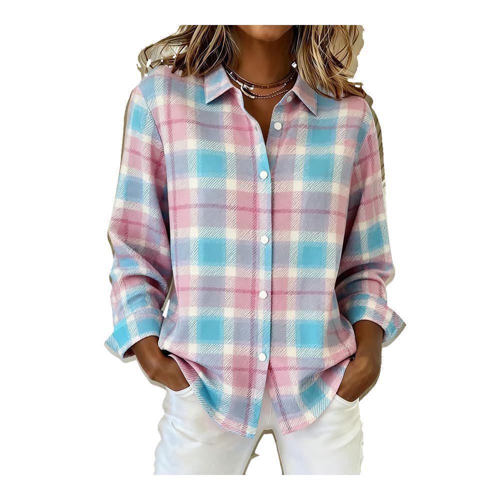 2025 TEMU 3D Print Women's Autumn Shirt - Trendy European & American Style